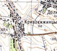 Топографічна карта Кривохижинців