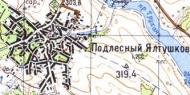Топографическая карта Подлесного Ялтушкова