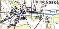 Topographic map of Parkhomivka