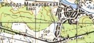 Topographic map of Sloboda-Mezhyrivska