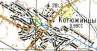 Topographic map of Kotyuzhyntsi