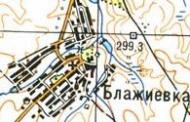 Topographic map of Blazhiyivka