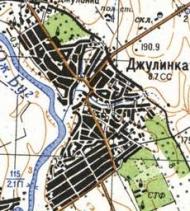 Topographic map of Dzhulynka