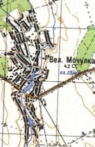 Topographic map of Velyka Mochulka