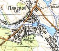 Topographic map of Plyskiv