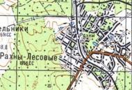 Топографічна карта Рахнів Лісових
