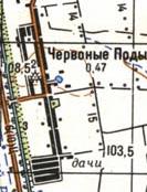 Topographic map of Chervoni Pody