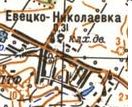 Topographic map of Yevetsko-Mykolayivka