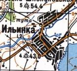 Топографическая карта Ильинки