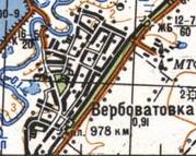 Topographic map of Verbuvativka
