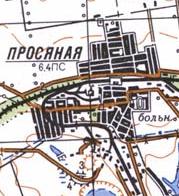 Топографическая карта Просяной
