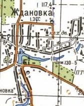 Топографическая карта Ждановки