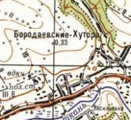 Topographic map of Borodayivski Khutory