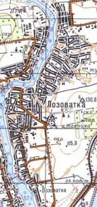 Топографическая карта Лозоватки