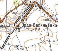 Topographic map of Ordo-Vasylivka