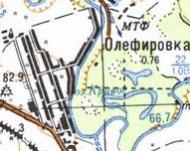 Топографическая карта Олефировки