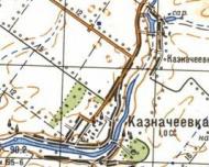 Topographic map of Kaznacheyivka