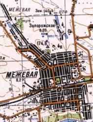 Topographic map of Mezhova