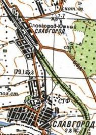 Topographic map of Slavgorod