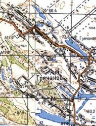 Topographic map of Grechane