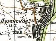 Topographic map of Luganske