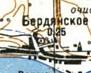 Topographic map of Berdyanske