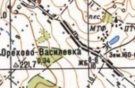 Topographic map of Orikhovo-Vasylivka