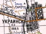 Topographic map of Ukrayinsk