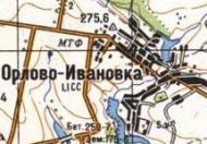 Topographic map of Orlovo-Ivanivka