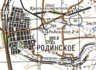 Topographic map of Rodynske