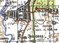 Топографическая карта Звановки