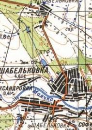 Топографическая карта Шабельковки