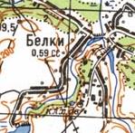 Topographic map of Bilky