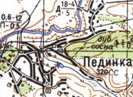 Topographic map of Pedynka