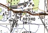 Topographic map of Glezne