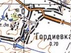 Топографическая карта Гордиевки