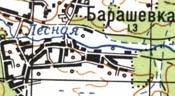 Топографічна карта Барашівки