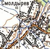 Топографическая карта Смолдырева