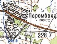 Топографическая карта Поромовки