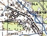 Топографічна карта Любовичів
