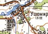 Топографическая карта Ушомира