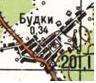 Topographic map of Budky
