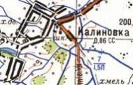 Топографічна карта Калинівки
