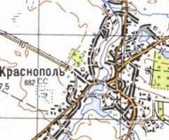 Топографическая карта Краснополя