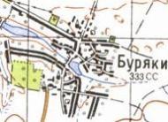 Topographic map of Buryaky