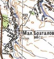Топографическая карта Малого Браталова