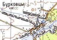 Топографічна карта Бурківців