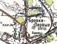 Topographic map of Brovky Pershi