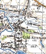 Топографическая карта Старой Котельни