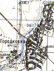 Топографическая карта Городковки